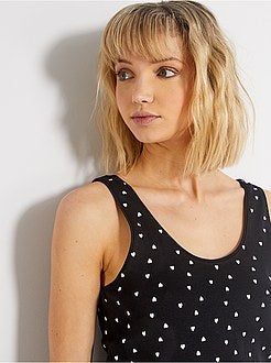 Top de alças em algodão elástico - Kiabi