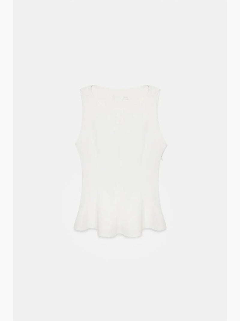 Top de alças em crepe com peplum dilvin Branco - Kiabi