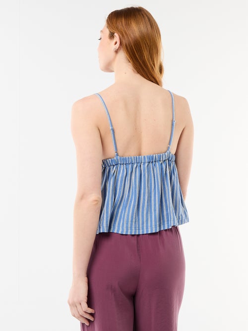 Top de alças em linho misto - Kiabi