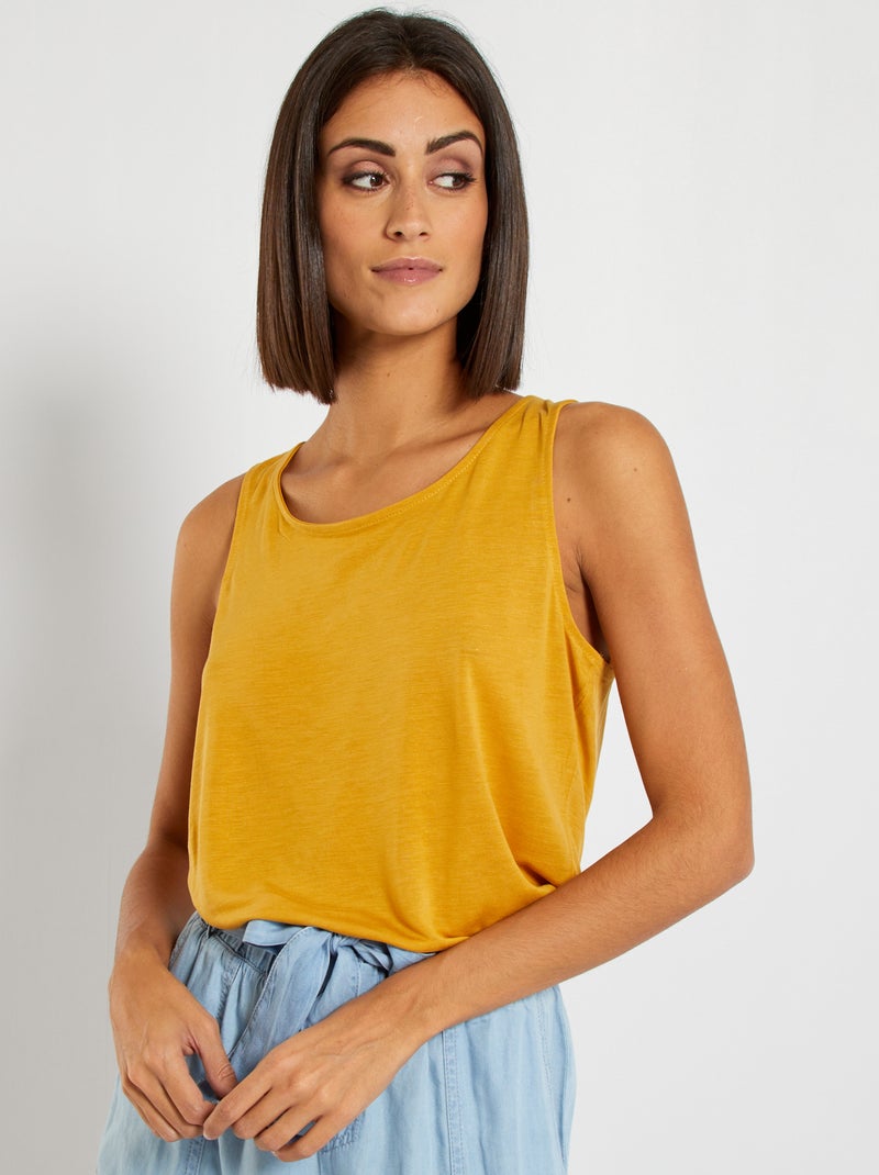Top de alças em liocel AMARELO - Kiabi