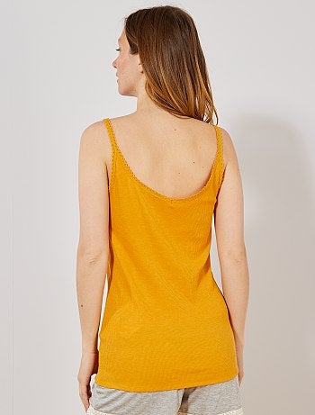 Top de alças em malha nervurada - Kiabi