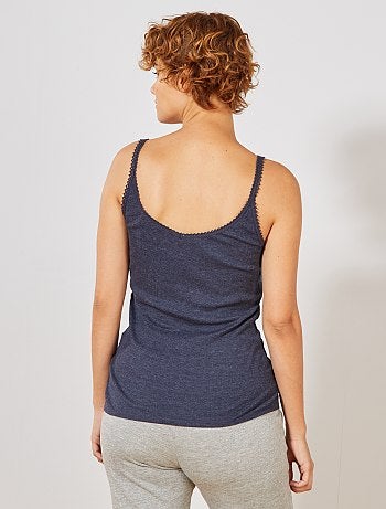 Top de alças em malha nervurada - Kiabi