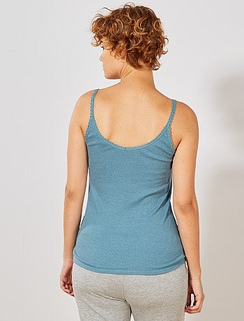 Top de alças em malha nervurada - Kiabi