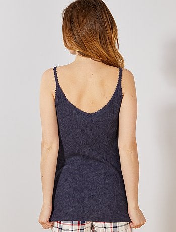 Top de alças em malha nervurada - Kiabi