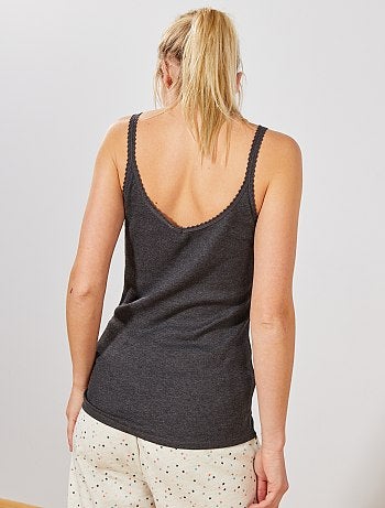 Top de alças em malha nervurada - Kiabi