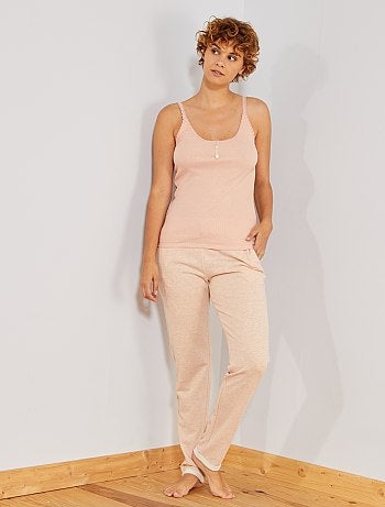 Top de alças em malha nervurada - Kiabi