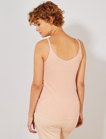 Top de alças em malha nervurada - Kiabi