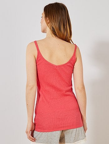 Top de alças em malha nervurada - Kiabi