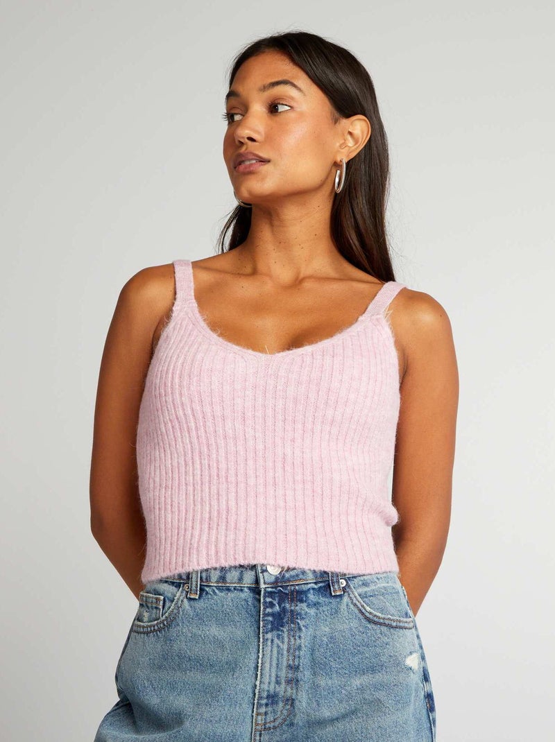 Top de alças em malha tricô ROSA - Kiabi