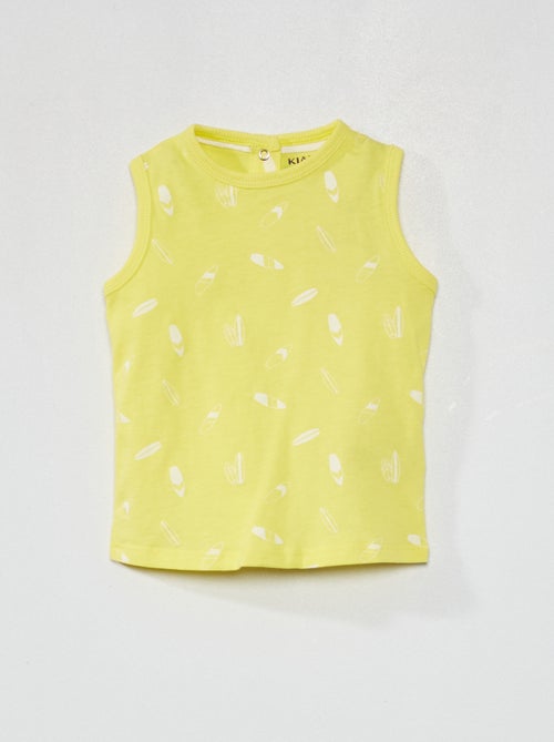 Top de alças em puro algodão estampado - Kiabi