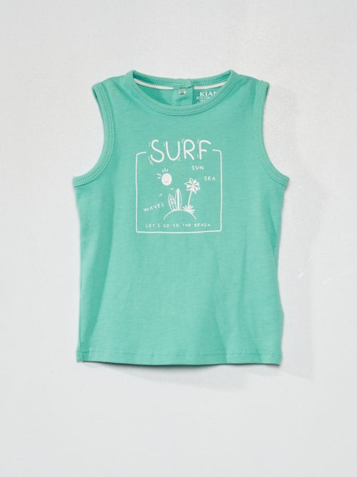 Top de alças em puro algodão estampado - Kiabi