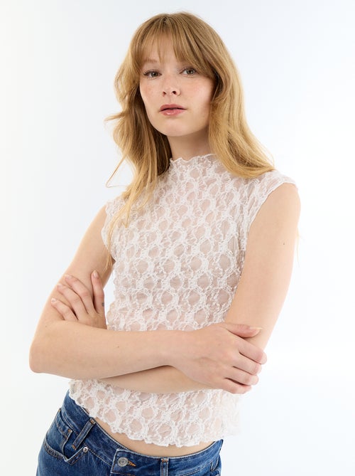Top de alças em renda - Kiabi