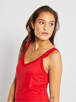 Top de alças em renda - Kiabi