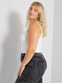 Top de alças em viscose elástica com renda - Kiabi