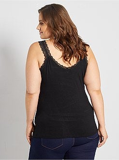 Top de alças em viscose elástica com renda - Kiabi