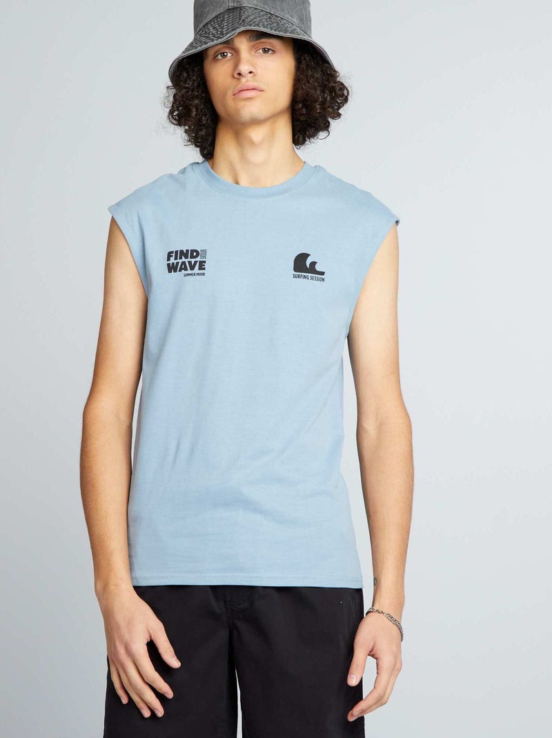 Top de alças estampado AZUL - Kiabi