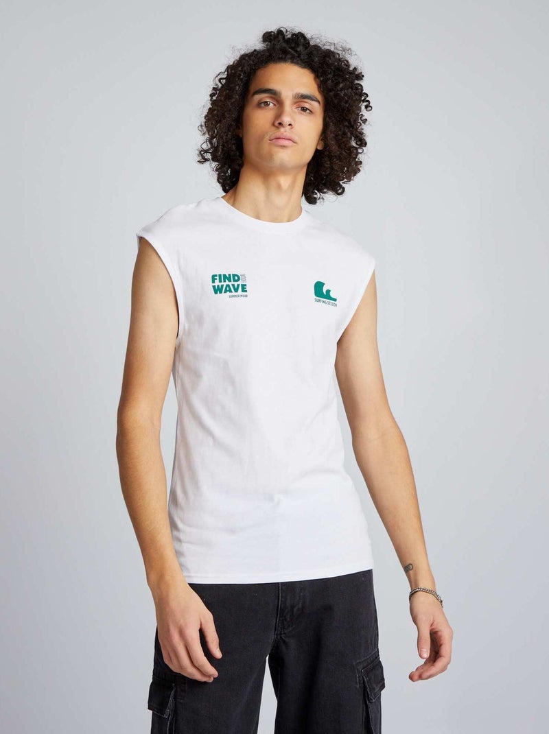 Top de alças estampado BRANCO - Kiabi