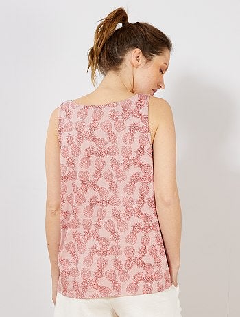 Top de alças estampado com base para atar - Kiabi