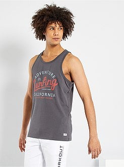 Top de alças estampado 'Produkt' conceção ecológica - Kiabi