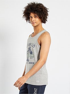 Top de alças estampado 'Produkt' conceção ecológica - Kiabi