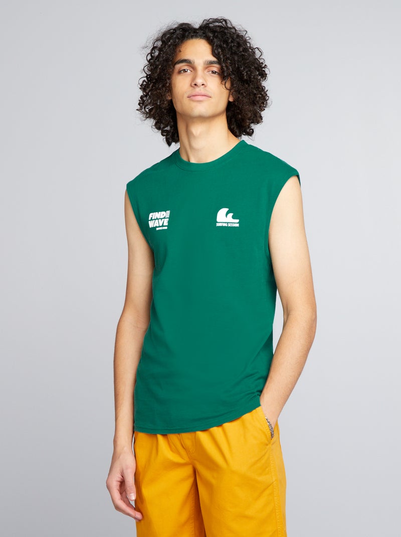 Top de alças estampado VERDE - Kiabi