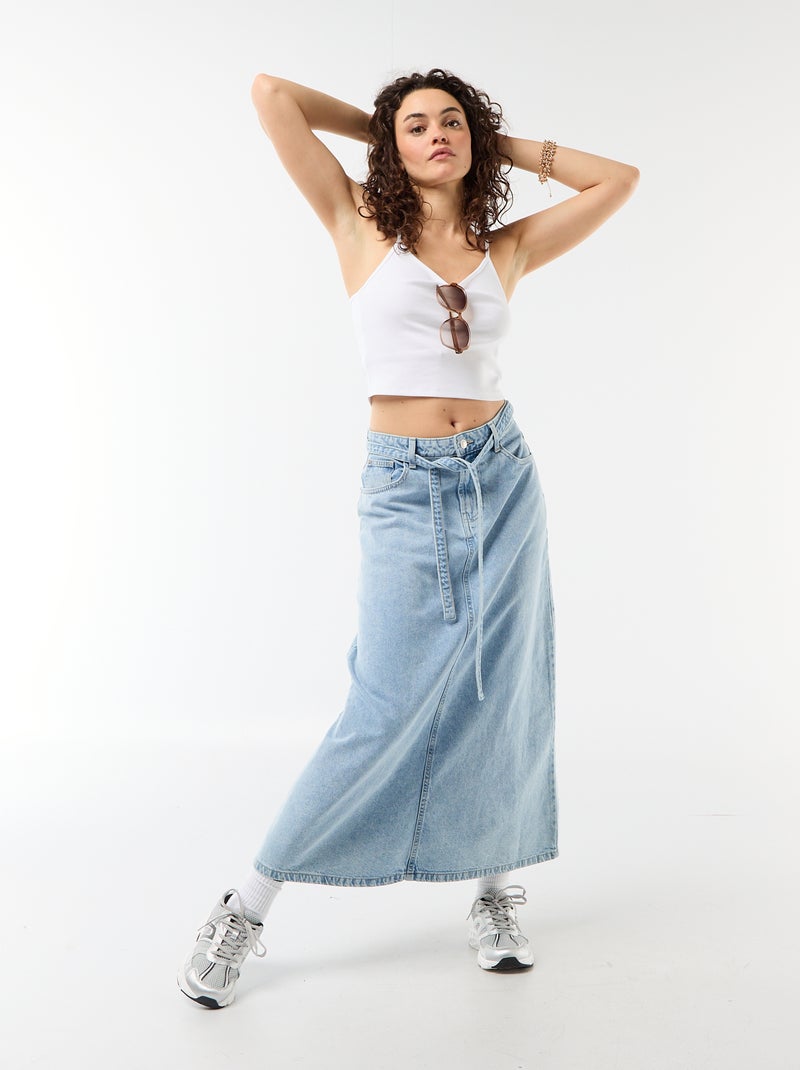 Top de alças finas ajustáveis Branco - Kiabi