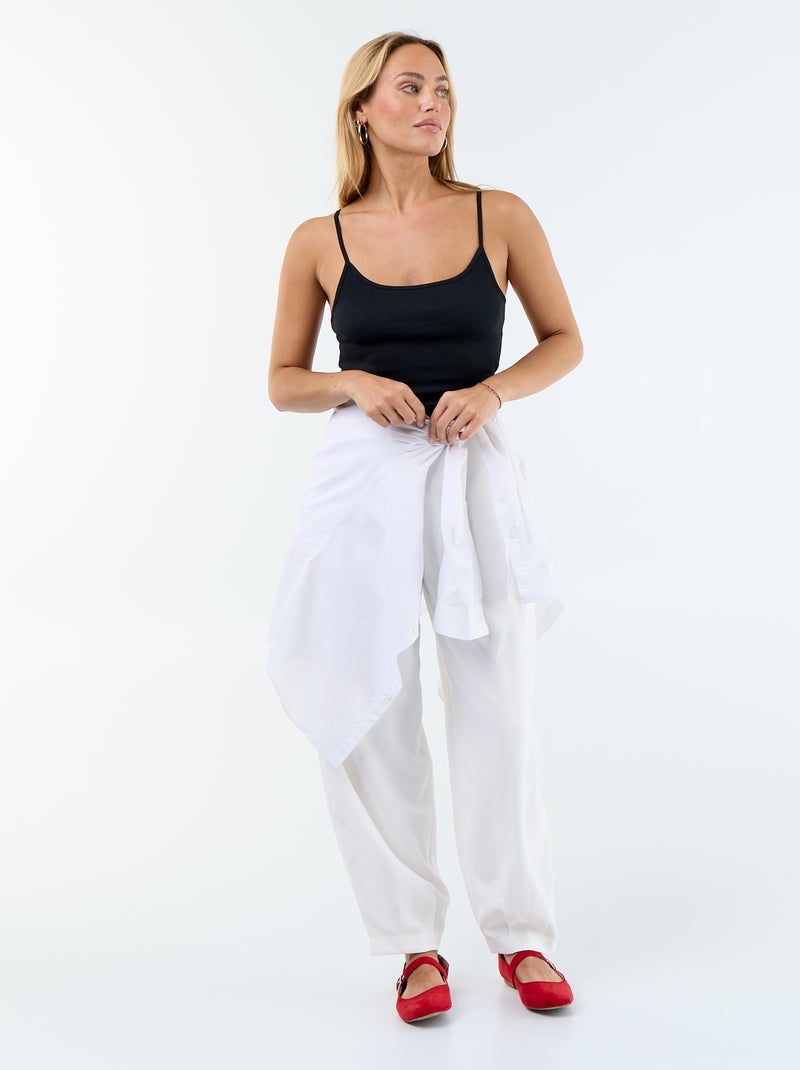 Top de alças finas ajustáveis Preto - Kiabi