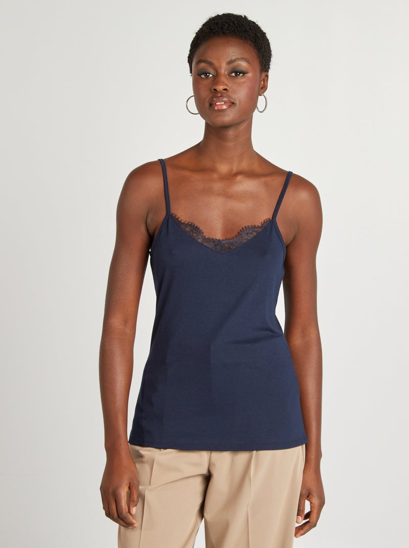 Top de alças finas AZUL - Kiabi