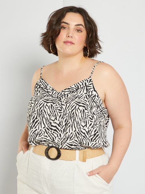 Top de alças finas com estampado 'zebra' - Kiabi