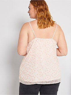 Top de alças finas com folhos - Kiabi