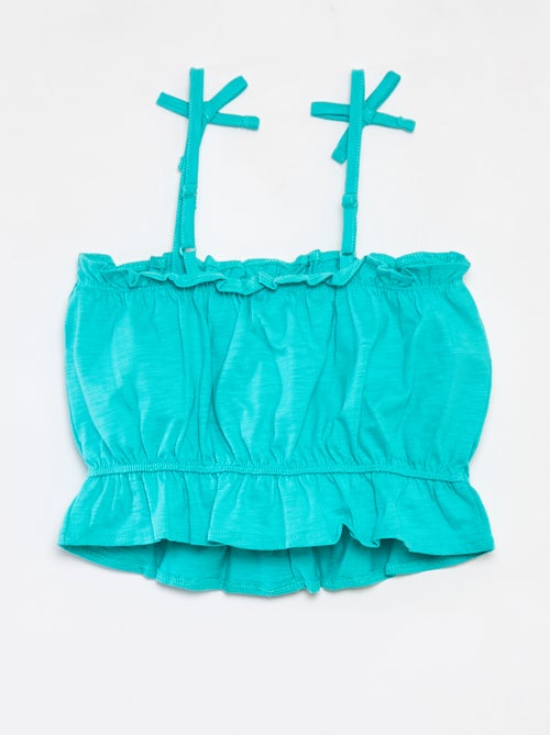 Top de alças finas com folhos - Kiabi