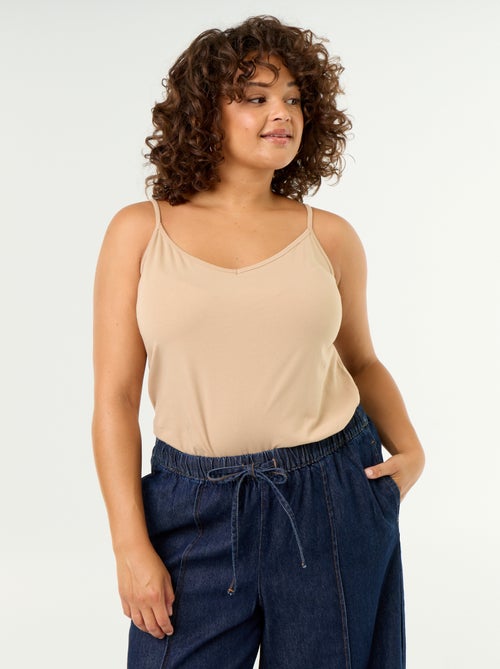 Top de alças finas em algodão para mulher - Kiabi