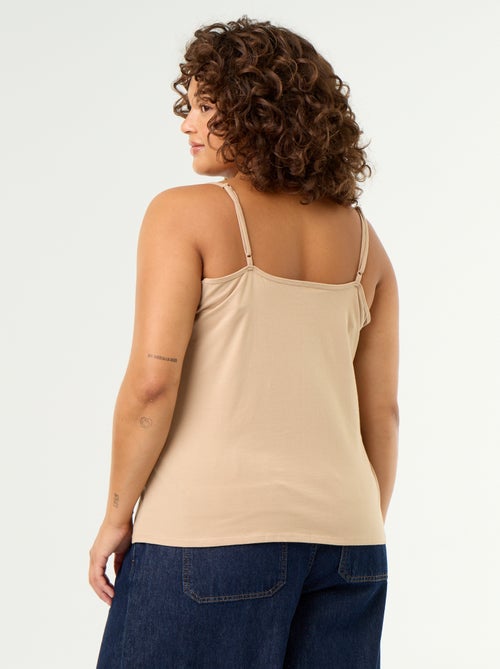 Top de alças finas em algodão para mulher - Kiabi