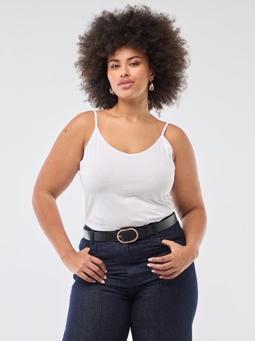 Top de alças finas em algodão para mulher - Kiabi