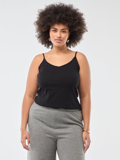Top de alças finas em algodão para mulher - Kiabi Top de alças finas em algodão para mulher - Kiabi
