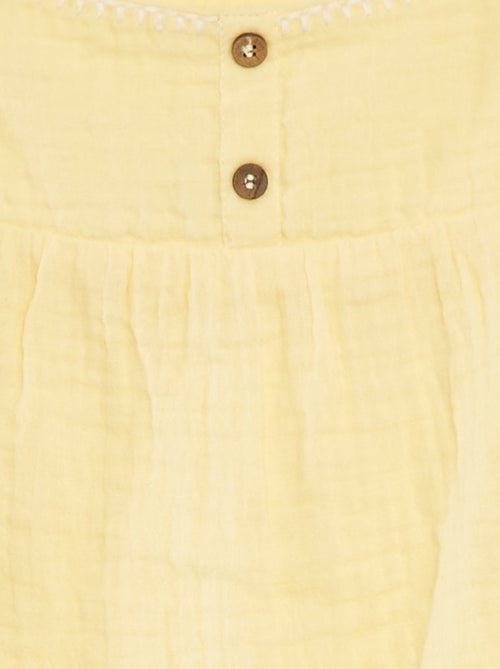 Top de alças finas em gaze de algodão - Kiabi