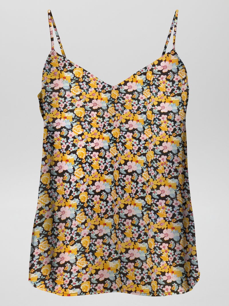 Top de alças finas estampado Estampado de Flores - Kiabi