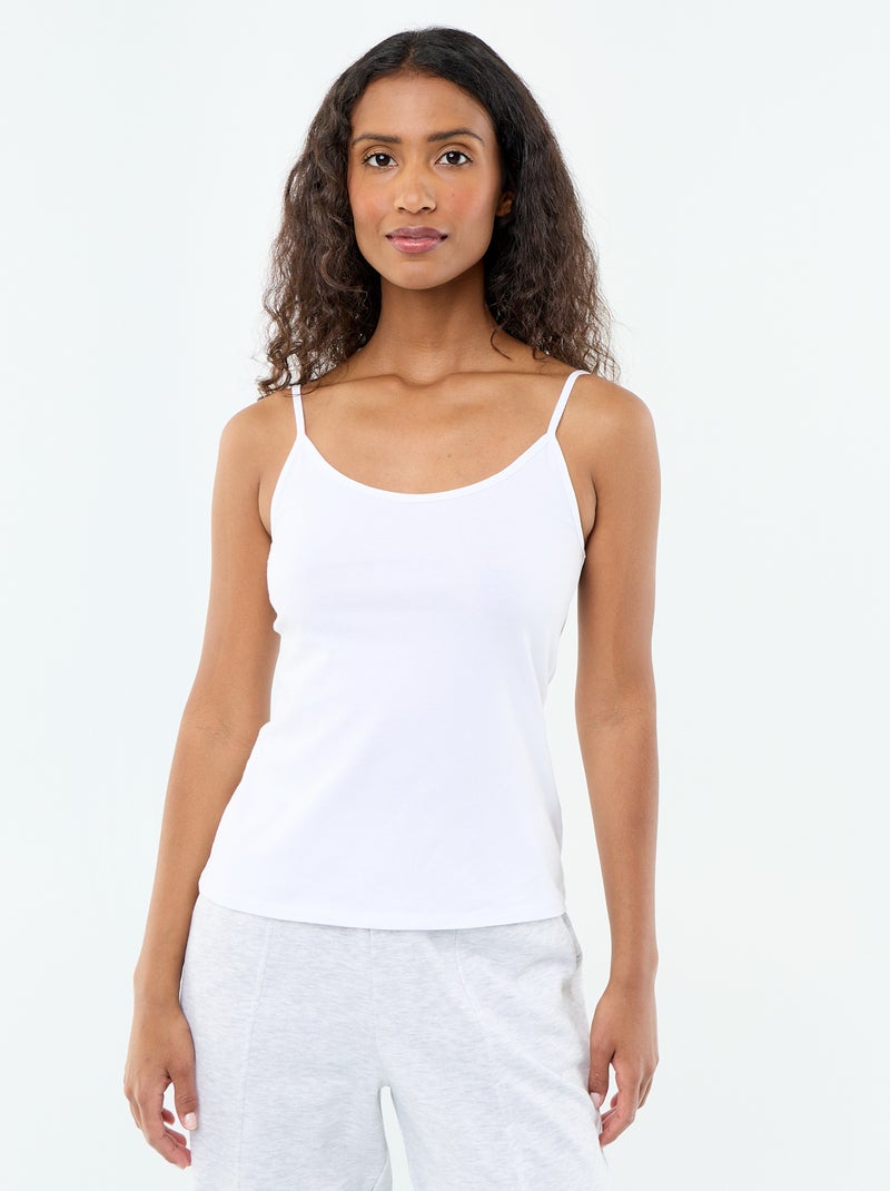 Top de alças finas evasé Branco - Kiabi