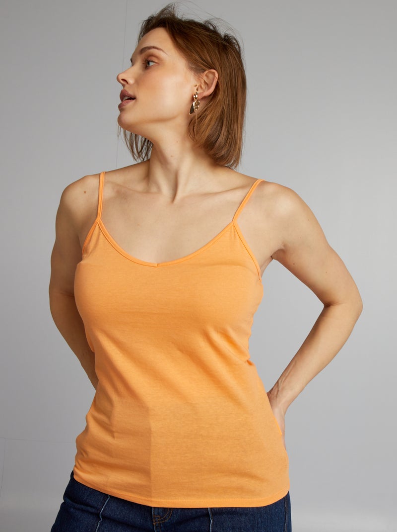 Top de alças finas LARANJA - Kiabi