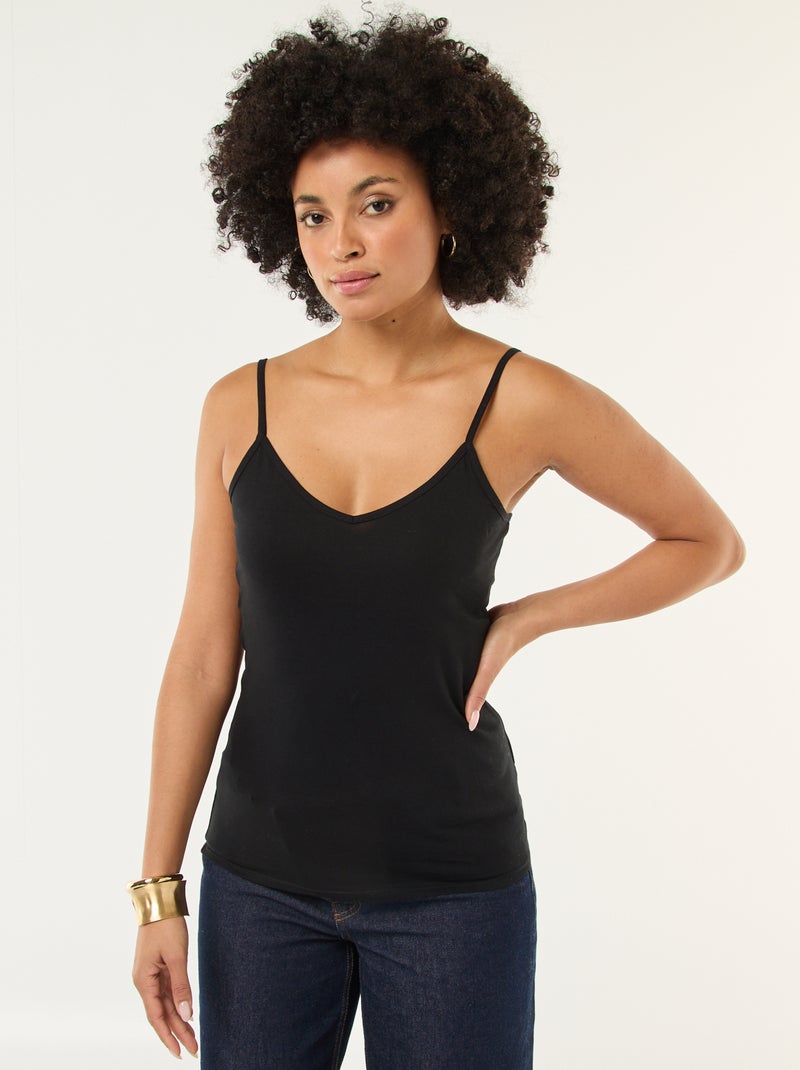 Top de alças finas Preto - Kiabi