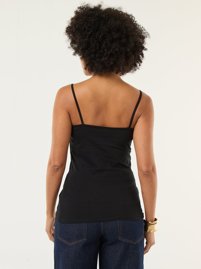 Top de alças finas Preto - Kiabi