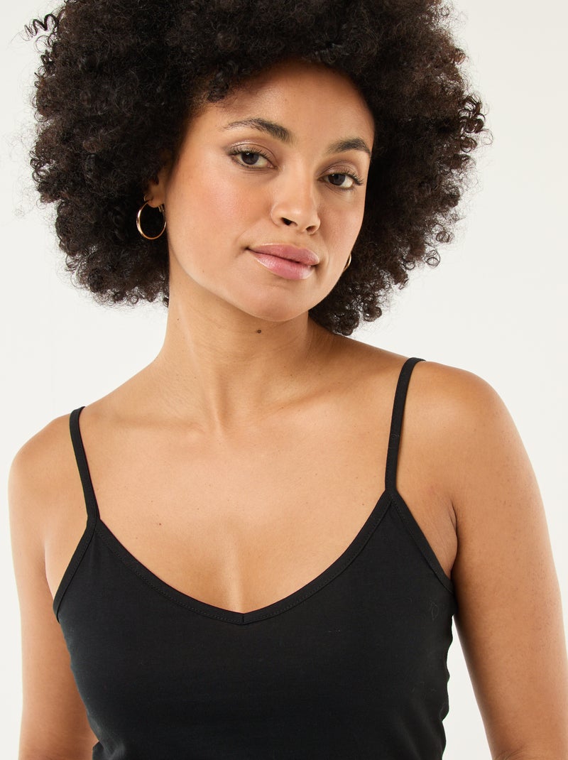 Top de alças finas Preto - Kiabi