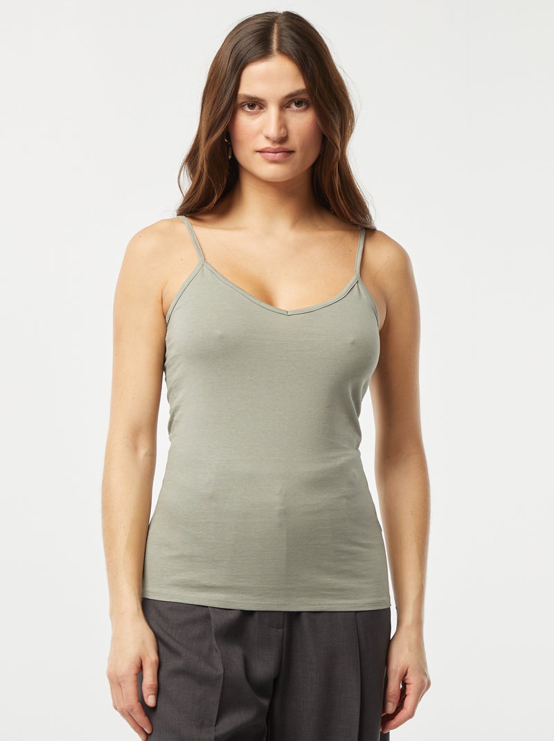 Top de alças finas VERDE - Kiabi