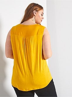 Top de alças fluido bi-matéria - Kiabi