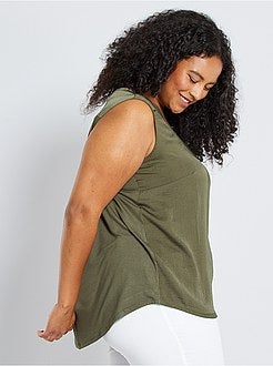 Top de alças fluido bi-matéria - Kiabi