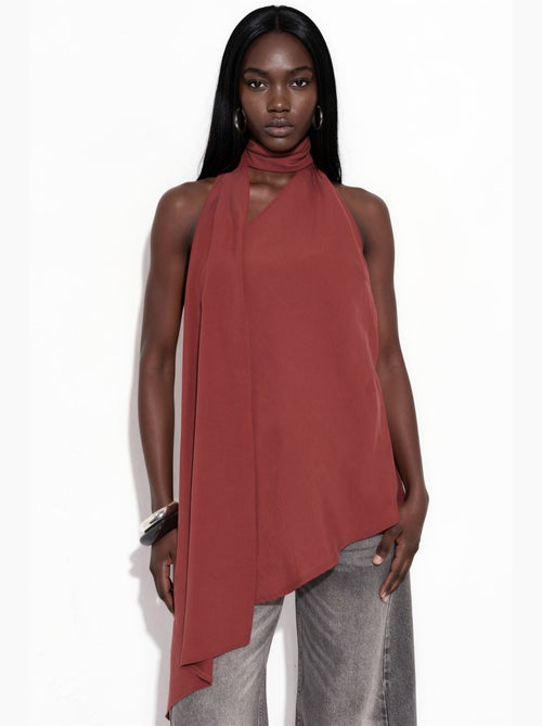Top de alças halter detalhe lenço hiccup - Kiabi