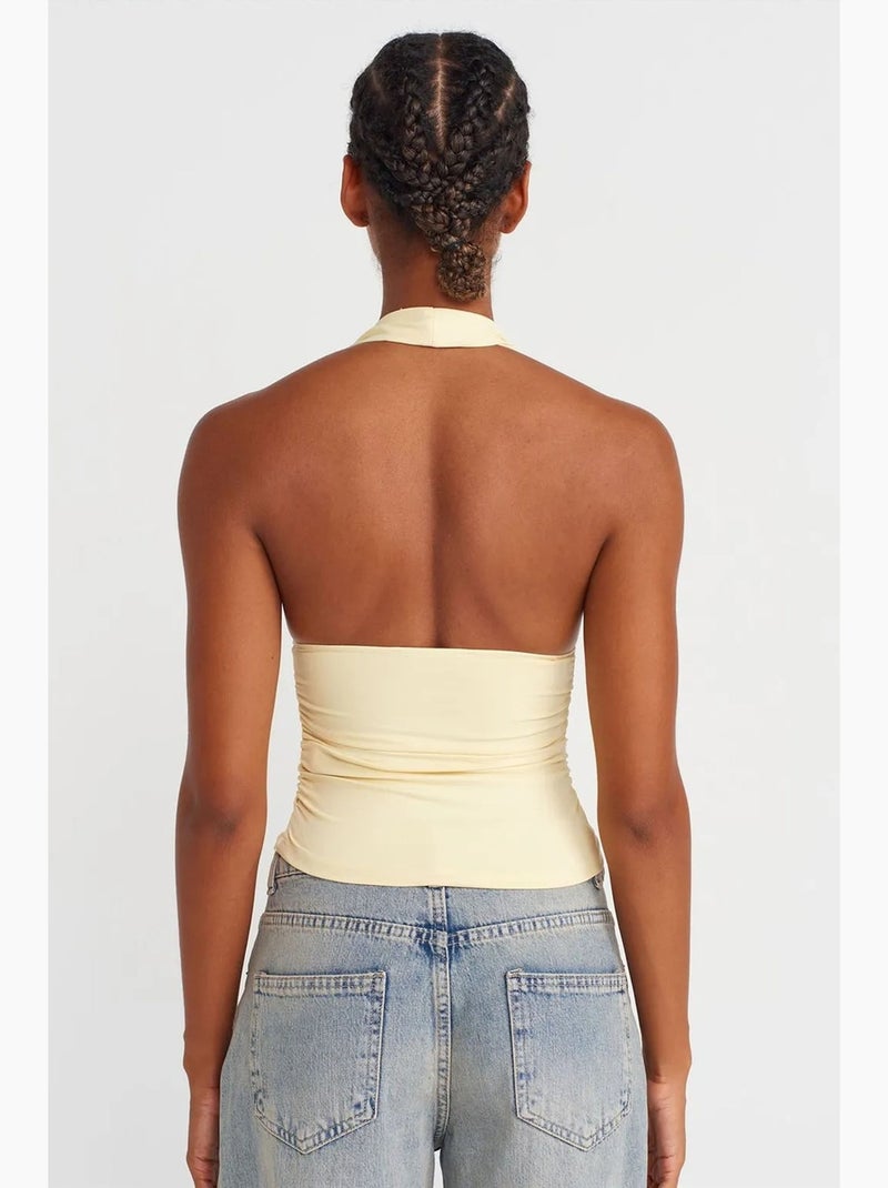 Top de alças halter dilvin Amarelo-limão - Kiabi