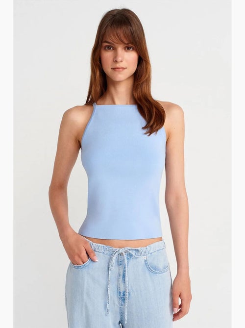 Top de alças halter em malha com laço dilvin - Kiabi