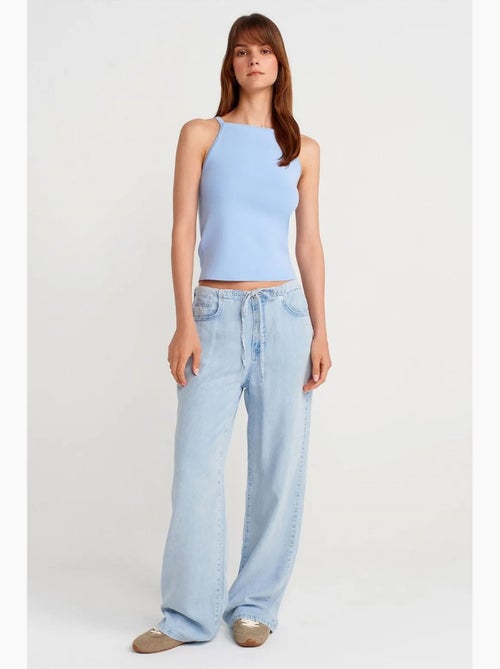 Top de alças halter em malha com laço dilvin - Kiabi
