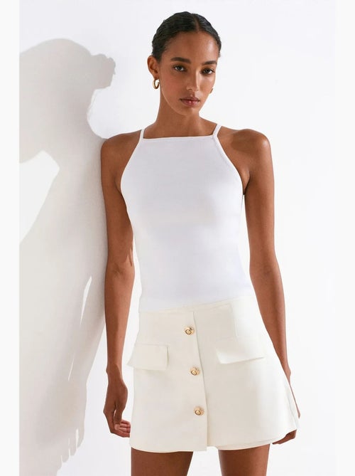 Top de alças halter em malha com laço dilvin - Kiabi